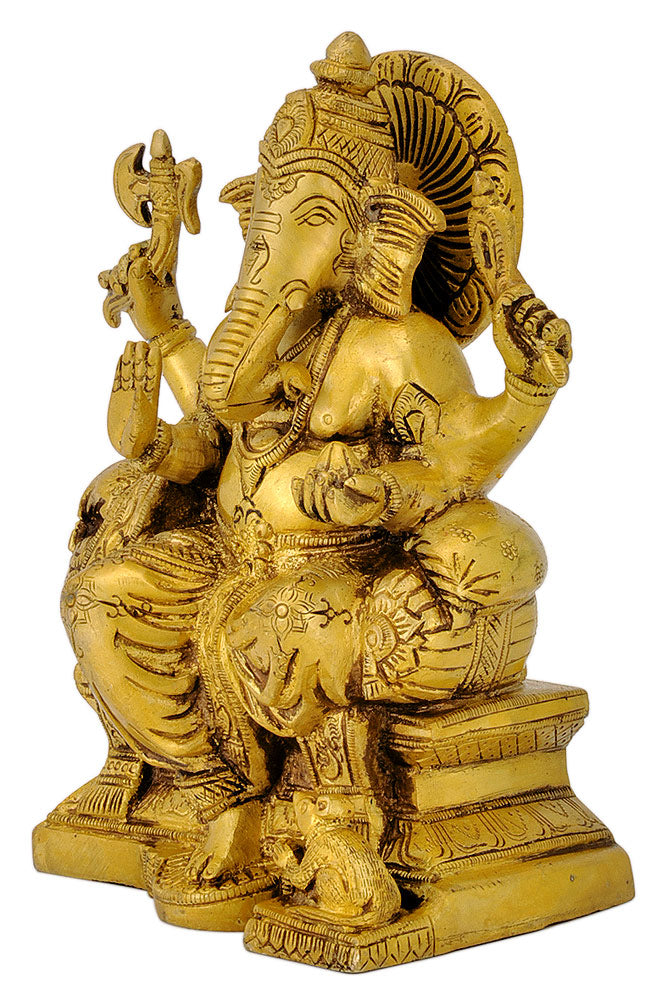 Lord Ganpati Seated on Throne