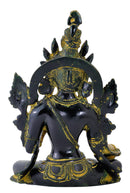 Beautiful Goddess Green Tara Brass Sculpture 10"