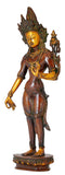 Standing Avalokiteshvara Sculpture Golden Brown Finish