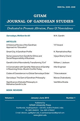 Gitam Journal of Gandhian Studies (Vol. 4 No. 1) [Paperback] B. Sambasiva Prasad