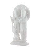 Shri Krishna with Radha White Stone Figurine