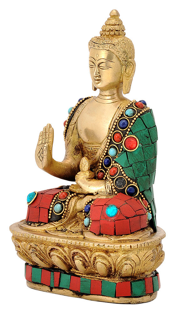 Blessing Buddha Statue with Stones