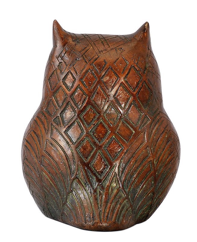 Brass Owl Figurine Copper Red Finish for Home Decor