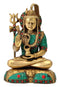Blessing God Shiva Sculpture with Colored Mosaic