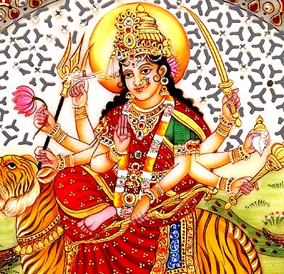 Maa Ambike - Hand Painted Marble Saucer