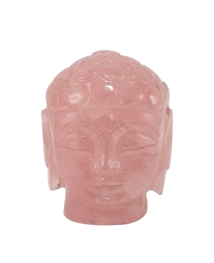 Head of Buddha Sakyamuni in Rose Quartz 2.3"