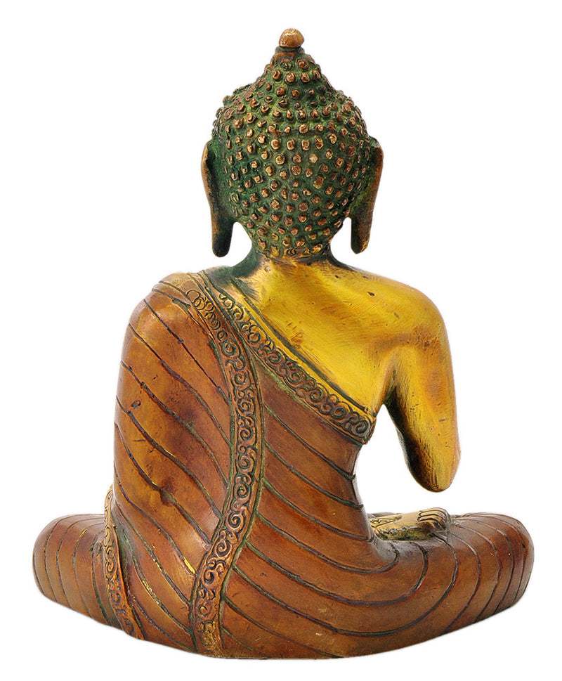 Brass Medicine Buddha with Golden Copper Finish