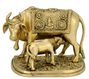 Cow and Her Calf - Brass Sculpture