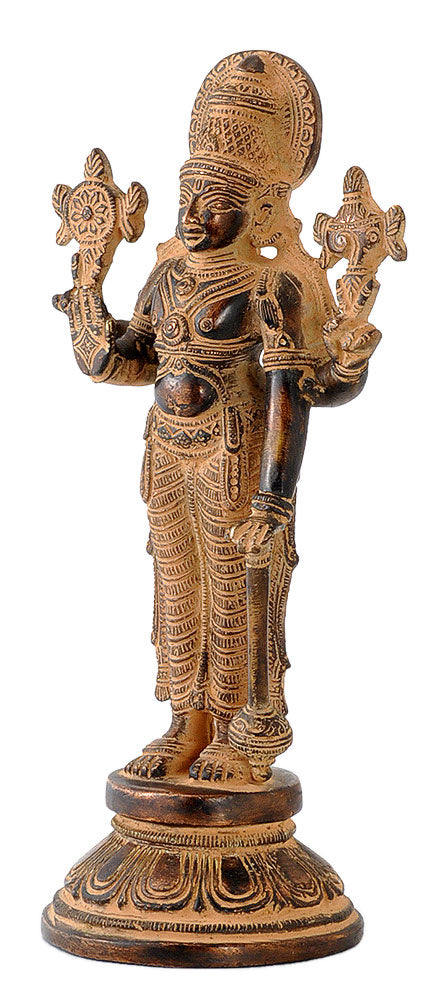 Lord Vishnu - Antiquated Brass Figure