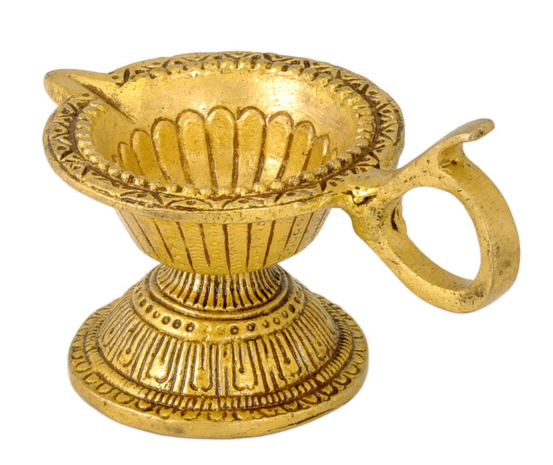Brass Puja Diya with Handle
