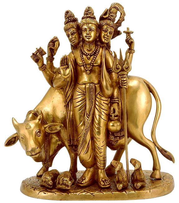 Bhagwan Dattatreya - Brass Statuette