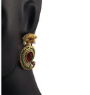Indian Ethnic Style Gold Plated Pearl and Stone Earrings