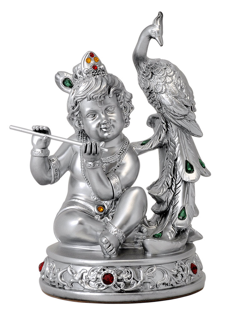 Baby Krishna Playing Flute Polyresin Statue