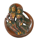 Shiv Parvati Sitting on Moon Brass Wall Plaque