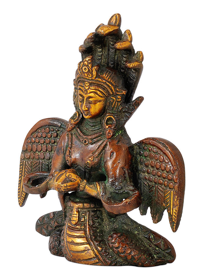 Brass Naga Kanya Statue