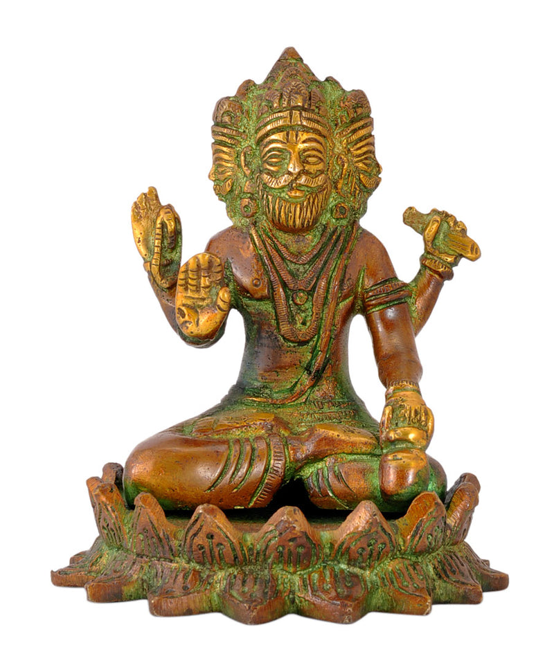 Lord Brahma Brass Figurine