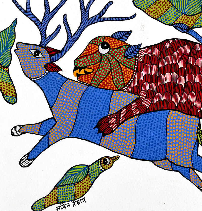 Hunting Tiger Gond Panting