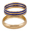 Golden Blue Combination Metal Bangles Set