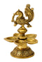 Five Wick Peacock Brass Oil Lamp 5.25"