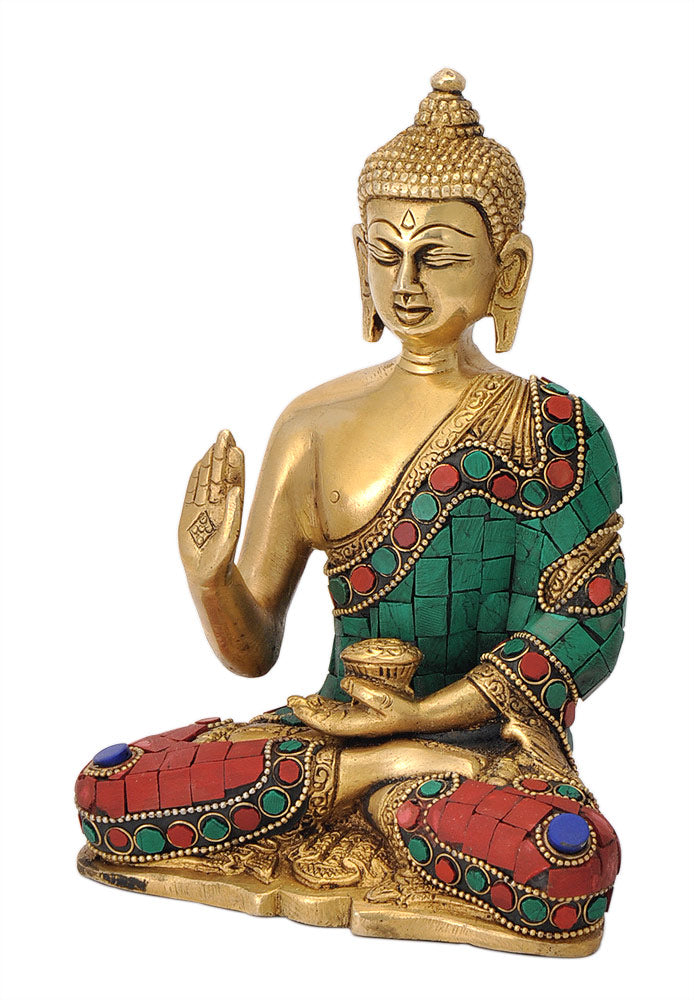 Hand Crafted Buddha with Colored Mosaic