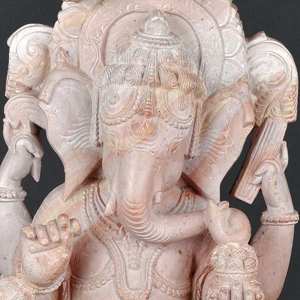 Gracious Lord Vinayaka Seated Under Kadamba Tree - Stone Carving