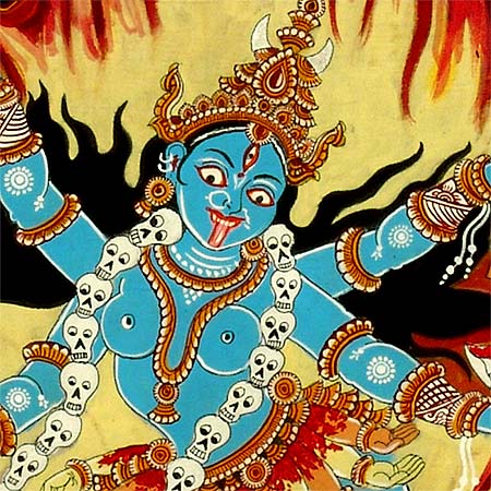 Ferocious Goddess Mahakali - Paata Paintinig