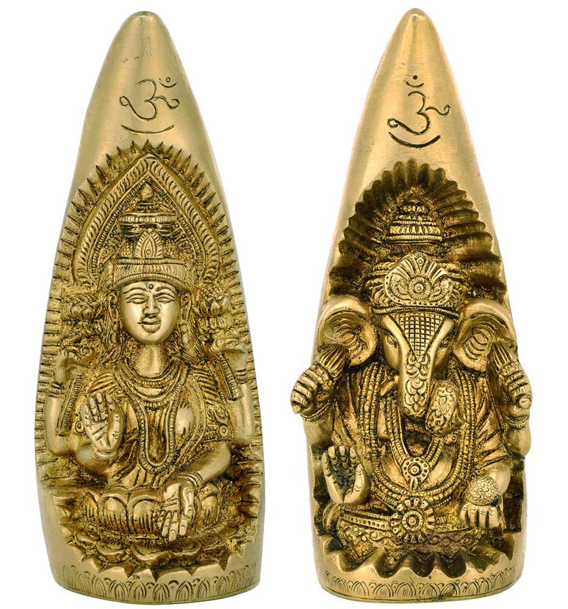Lakshmi Ganesha in Sculptural Brass Tusks