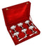 Silver Plated Ice Cream 6 Bowl Set Velvet Box Pack
