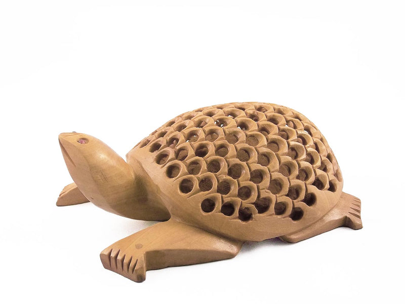 Jali Work Wood Tortoise Showpiece