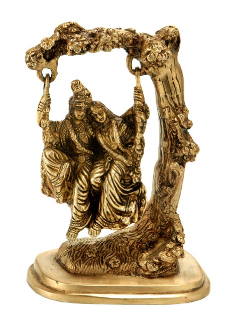 Radha Krishna - Divine Couple on Swing 6.50"