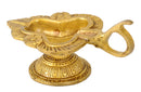 Brass Fine Carved Oil Lamp