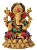 Lord Ganesha Seated on Lotus Base