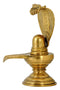 Brass Shiva Lingam with Seven Headed Serpent