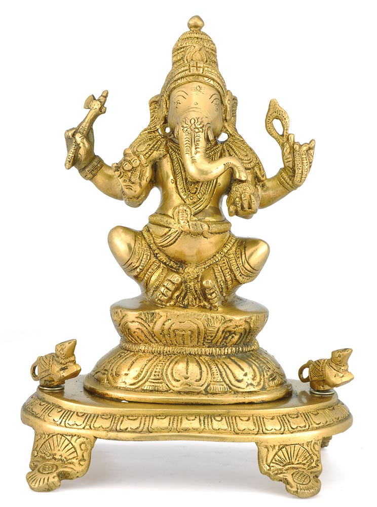 "Lord Vinayak" Brass Sculpture