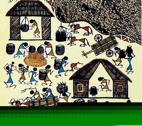 In Warli Villages ( pack of 2 paintings)