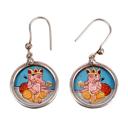 Sri Ganpati Maharaj - Hand Painted Ear Rings