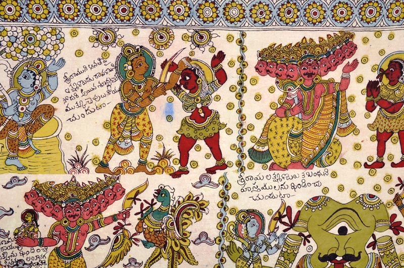 'Ramayana'  Cotton Kalamkari Painting