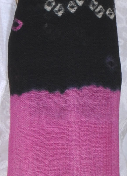 Mauve & Black Bandhej Stole