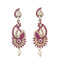 Beautiful Magenta Stone and Pearl Earring