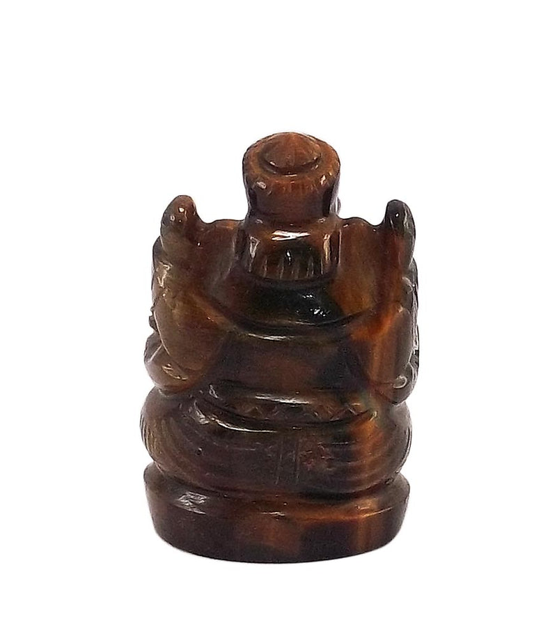 Tiger Eye Gemstone Ganesha Statue 1.75"