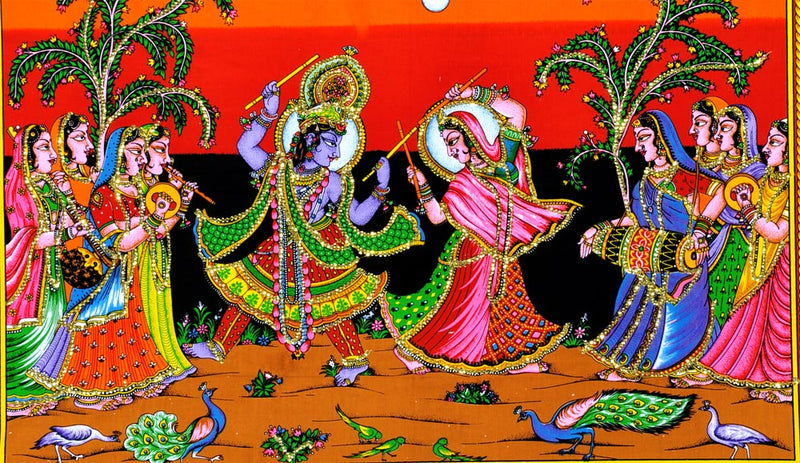 Lord Krishan Playing Dandiya with Radha