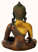 Earth Touching Buddha with Ashtamangala Symbols Carved on His Robe 12"