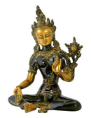 Brass Sculpture 'Green Tara' 10"