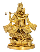 Lord Krishna and Radha in Unique Dancing Form