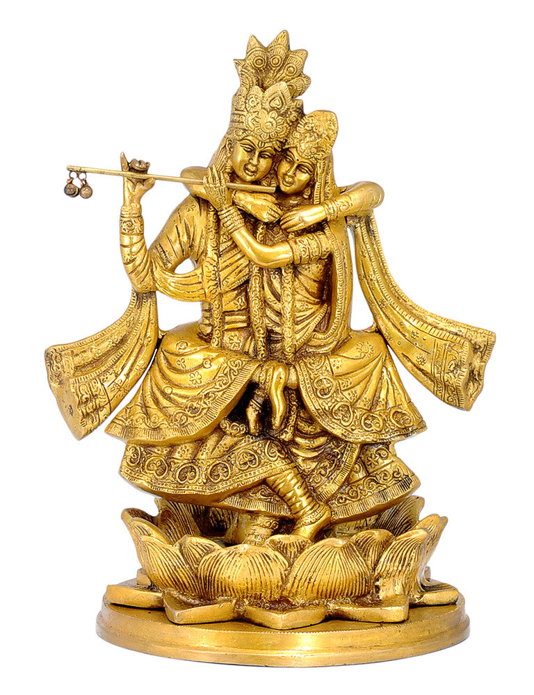 Lord Krishna and Radha in Unique Dancing Form