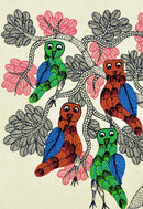 Gond Painting Colorful Owls