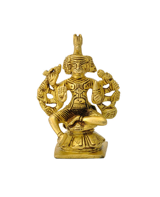 Five Headed Hanuman Small Brass Statue