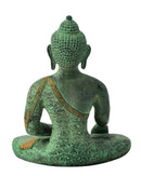 Mediating Buddha Sculpture in Green Antique Finish