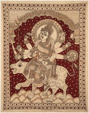 Mata Durga Seated on Lion - Kalamkari Painting