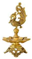 Peacock Brass Lamp